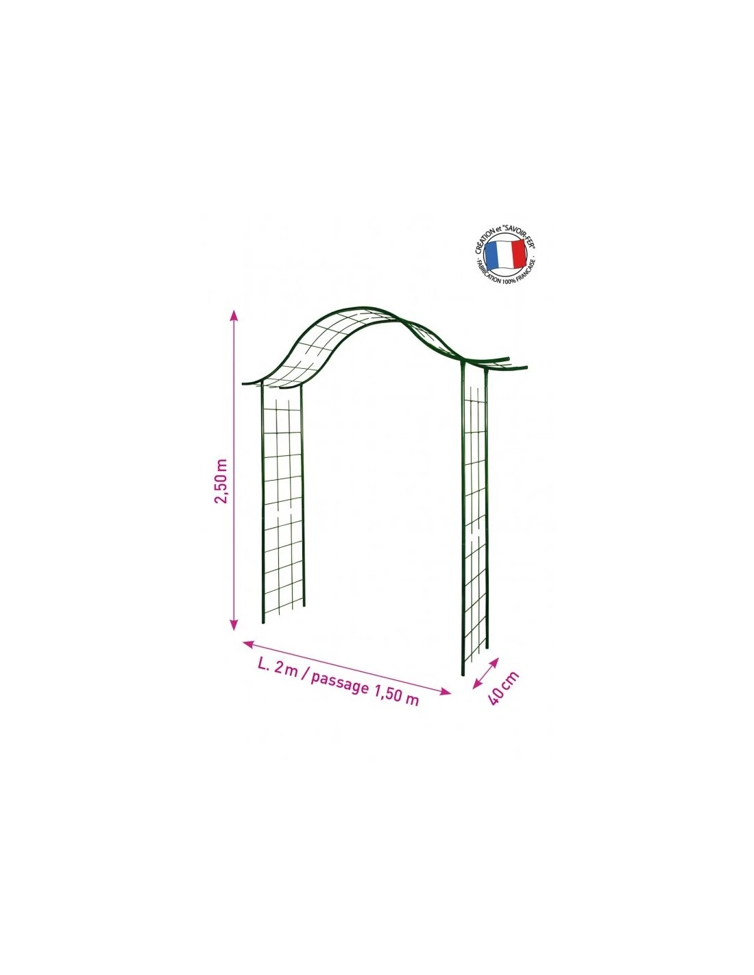 Arche "portique" Coloris Vert Sapin Ou Fer Vieilli - Vert Sapin 2 Arche "portique" Coloris Vert Sapin Ou Fer Vieilli - Vert Sapin – Image 2
