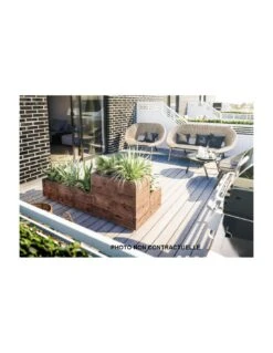 Bac Lili En Bois Traité Autoclave Marron L.34 X L.34 Cm -Extérieur Meubles Magasin bac lili en bois traite autoclave marron 1