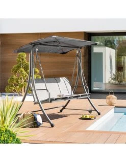 Extérieur Meubles Magasin -Extérieur Meubles Magasin balancelle de jardin lako 3 places polyester et acier 1