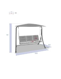 Balancelle De Jardin LAKO 3 Places - Polyester Et Acier 11 Balancelle De Jardin LAKO 3 Places - Polyester Et Acier -Extérieur Meubles Magasin balancelle de jardin lako 3 places polyester et acier 5