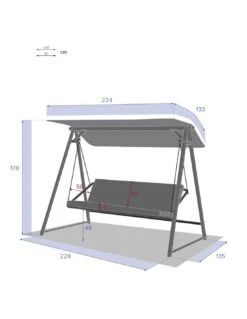 Balancelle De Jardin Soly 3 Places - Acier Effet Bois -Extérieur Meubles Magasin balancelle de jardin soly 3 places acier effet bois 4