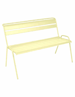 Banc De Jardin Monceau 2/3 Places En Métal Empilable - Citron Givré