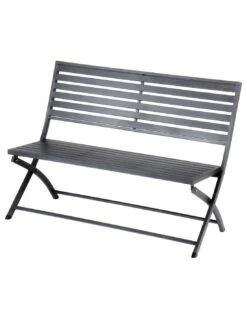 Banc De Jardin Olbia 3 Places Pliant Gris - L.122 X P.53 X H.88 Cm -Extérieur Meubles Magasin banc de jardin olbia 3 places pliant gris l122 x p53 x h88 cm 1