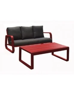 Canapé Antonino 3 Places + Table - Rouge