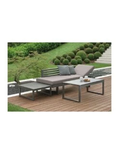 Canapé Bain De Soleil Lounge New Holly - Blanc Et Gris Satiné -Extérieur Meubles Magasin canape bain de soleil lounge new holly 3