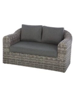 Canapé De Jardin Mooréa 2 Places - Aluminium Et Résine Tressée - Terre D'ombre