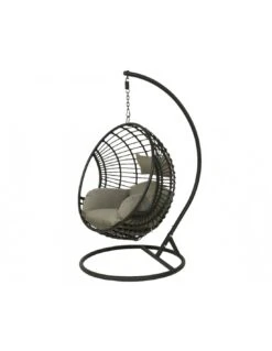 Fauteuil œuf Suspendu LONDON - Acier époxy Et Résine Tressée 9 Fauteuil œuf Suspendu LONDON - Acier époxy Et Résine Tressée -Extérieur Meubles Magasin chaise loveuse suspendue london 2