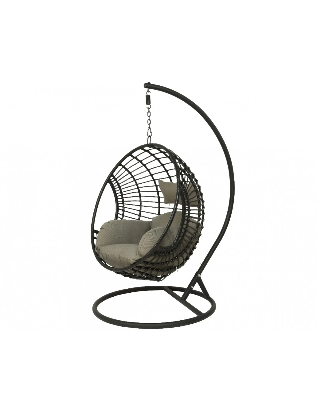 Fauteuil œuf Suspendu LONDON - Acier époxy Et Résine Tressée 3 Fauteuil œuf Suspendu LONDON - Acier époxy Et Résine Tressée – Image 3