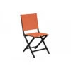 Chaise Pliante Thema En Aluminium Et Toile TPEP - Graphite / Paprika