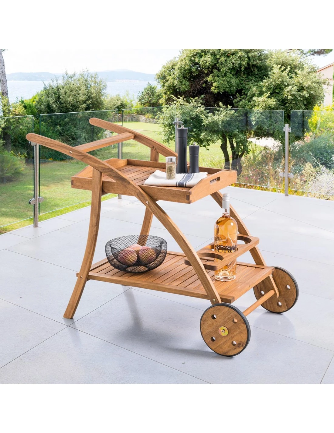 Desserte De Jardin TIWI Acacia Avec Plateau Amovible 1 Desserte De Jardin TIWI Acacia Avec Plateau Amovible