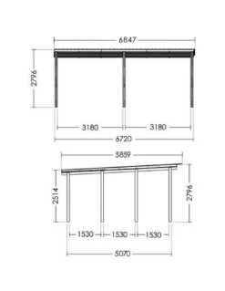 Carport En Bois Double CESAR Traité Autoclave De 38 M² -Extérieur Meubles Magasin double carport cesar traite autoclave de 401 m 2