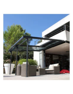 Structure D'extension Seule De Pergola Adossée AZURA -Extérieur Meubles Magasin extension seule de pergola adossee azura 1 2
