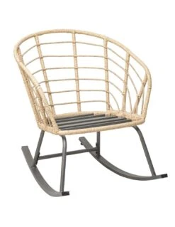 Fauteuil à Bascule Cherone En Acier Et Texaline Graphite -Extérieur Meubles Magasin fauteuil a bascule cherone en acier et texaline graphite 2