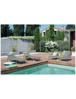 Fauteuil Bas De Jardin Coolside Empilable - Acier Et Batyline - Romarin -Extérieur Meubles Magasin fauteuil bas de jardin coolside empilable acier et batyline 3