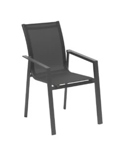 Fauteuil De Jardin Pavane - Aluminium Et Texaline - Blanc Et Noisette