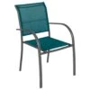 Fauteuil De Jardin Piazza Empilable - Aluminium Graphite - Graphite / Bleu Canard