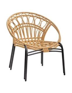 Fauteuil Empilable Lambada - Acier époxy Et Résine Sésame -Extérieur Meubles Magasin fauteuil empilable lambada acier epoxy et resine sesame 3