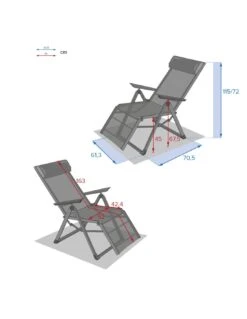 Fauteuil Relax Decima - Inclinable 8 Positions - Graphite / Anthracite -Extérieur Meubles Magasin fauteuil relax decima inclinable 8 positions graphite anthracite 1 8