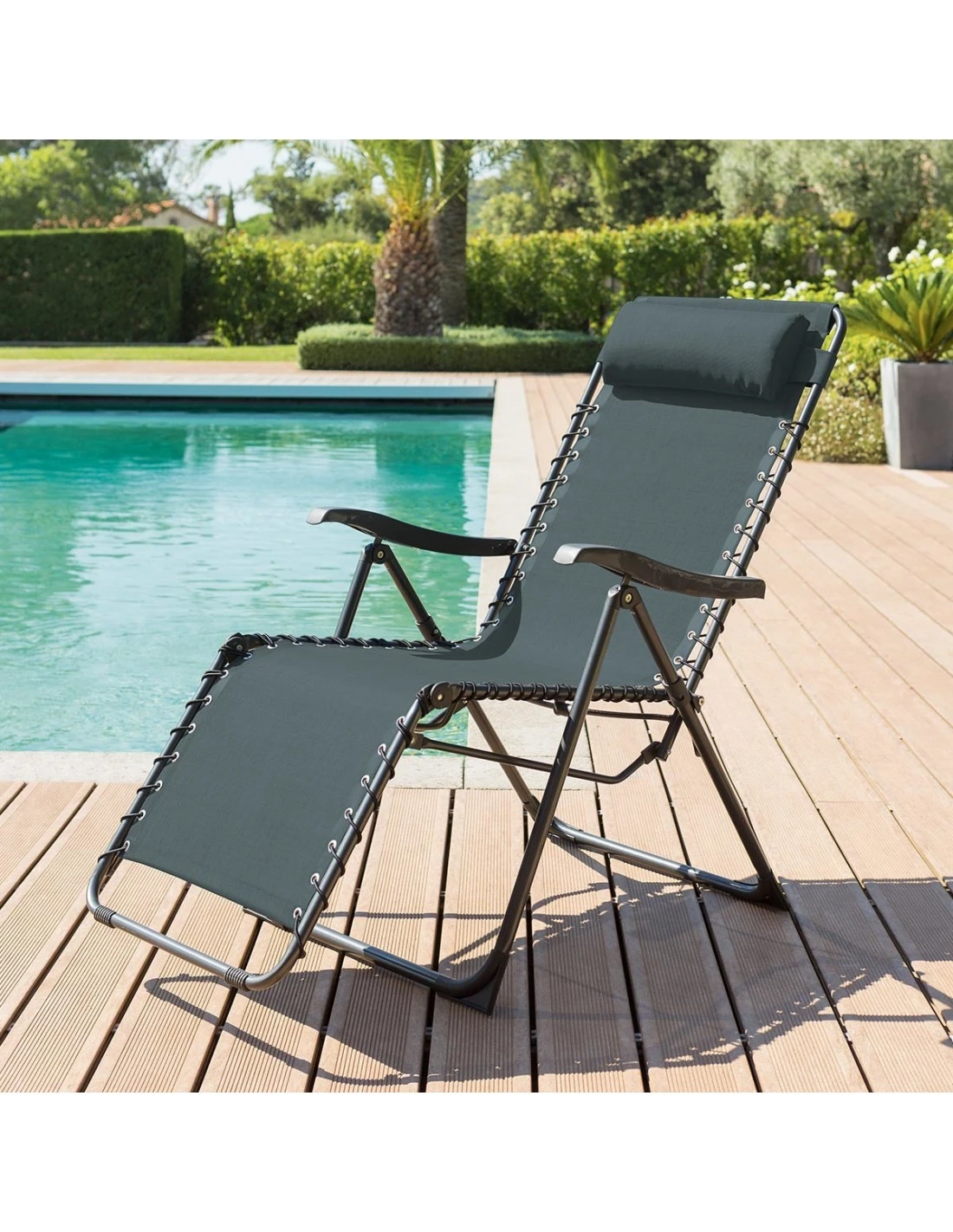 Fauteuil Relax Silos Basculant - 5 Positions - Bleu Canard 2 Fauteuil Relax Silos Basculant - 5 Positions - Bleu Canard – Image 2