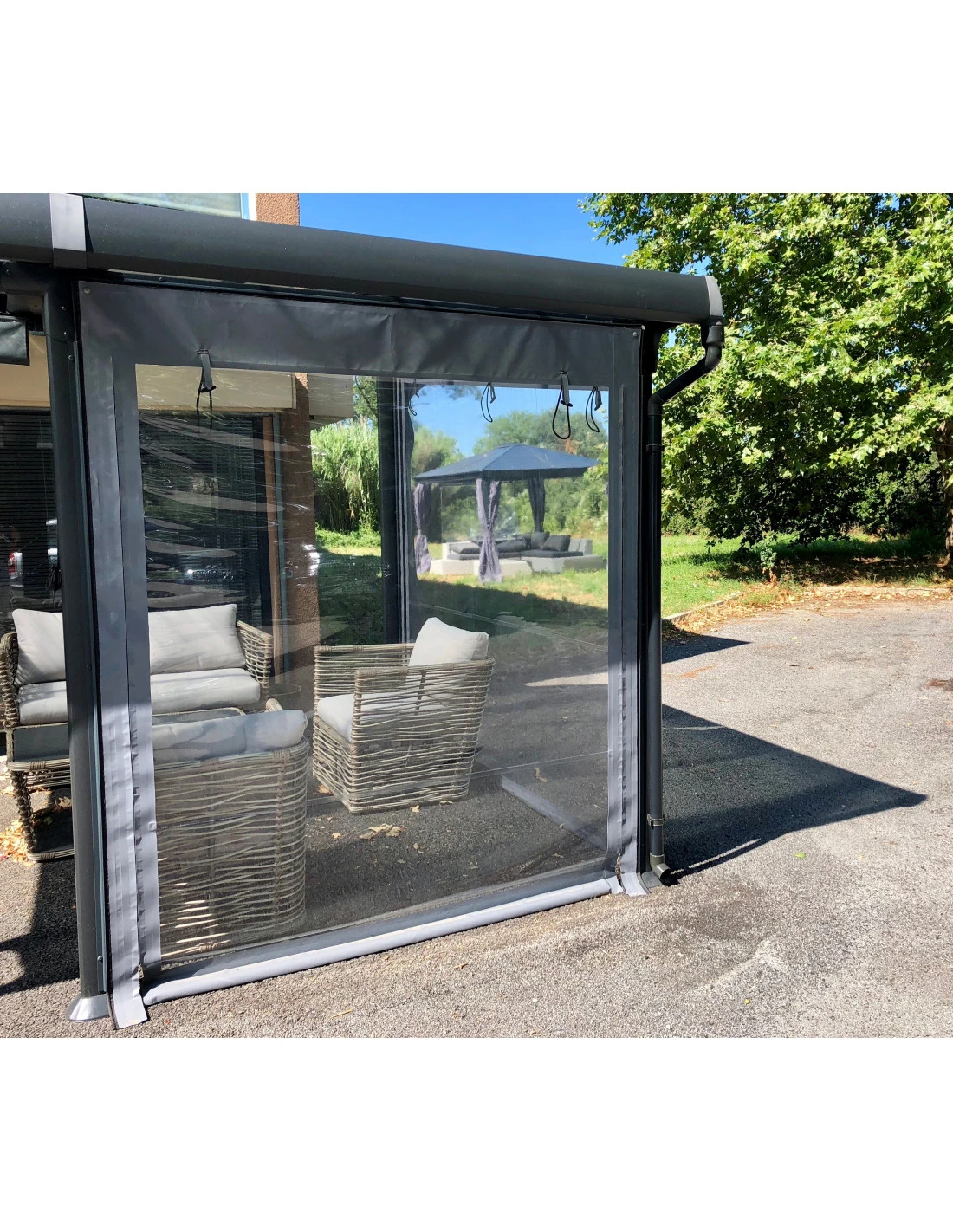 Fermeture PVC Droite Pour Pergola Adossée AZURA 2 Fermeture PVC Droite Pour Pergola Adossée AZURA – Image 2