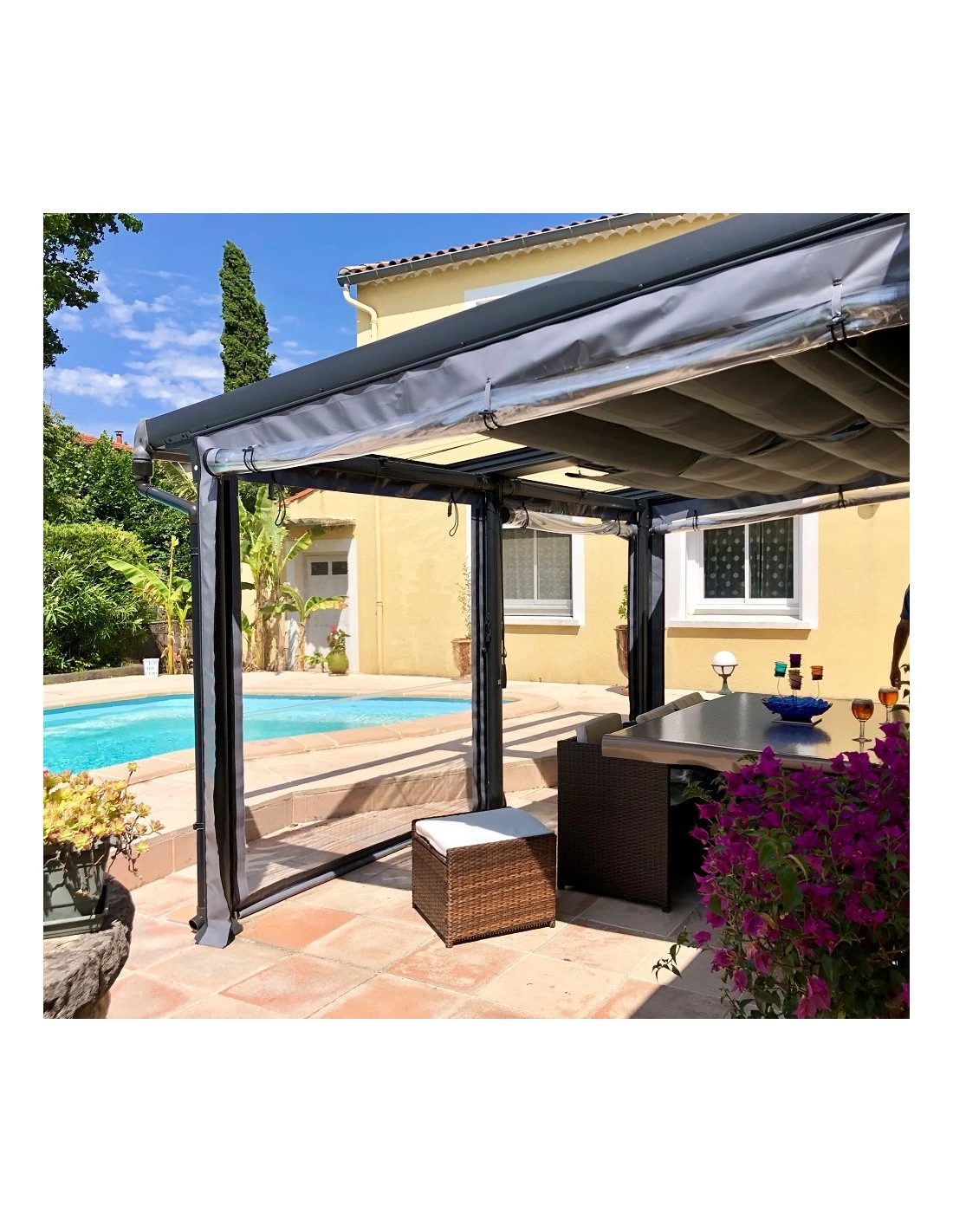 Fermeture PVC Gauche Pour Pergola Adossée AZURA 6 Fermeture PVC Gauche Pour Pergola Adossée AZURA – Image 6