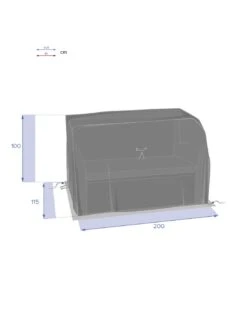 Housse De Canapé De Jardin Taille M - L.200 X P.115 X H.100 Cm - Hespéride -Extérieur Meubles Magasin housse de canape de jardin m l200 x p115 x h100 cm hesperide 2
