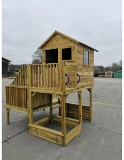 Maisonnette HUBERT Sur Pilotis Avec Bac à Sable -Extérieur Meubles Magasin maisonnette hubert sur pilotis avec bac a sable 3