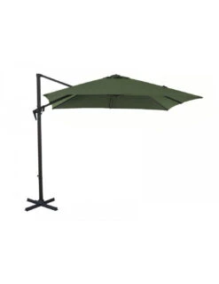Parasol Déporté Roma 2.5X2.5m En Aluminium Inclinable T Rotatif - Kaki