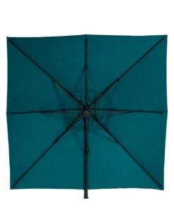 Parasol Déporté Carré Eléa 3 X 3 M - Toile Polyester 250g/m² - Bleu Canard -Extérieur Meubles Magasin parasol deporte carre elea 3 x 3 m toile polyester 250gm bleu canard 2