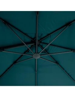 Parasol Déporté Carré Eléa 3 X 3 M - Toile Polyester 250g/m² - Bleu Canard -Extérieur Meubles Magasin parasol deporte carre elea 3 x 3 m toile polyester 250gm bleu canard 3