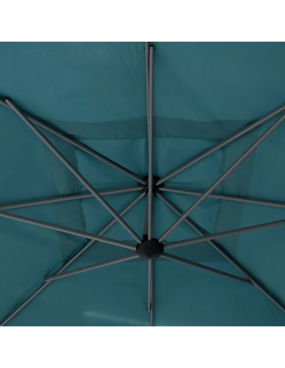 Parasol Déporté Carré Manoa 2.5x2.5 M - Acier Et Polyester - Bleu Canard 3 Parasol Déporté Carré Manoa 2.5x2.5 M - Acier Et Polyester - Bleu Canard – Image 3