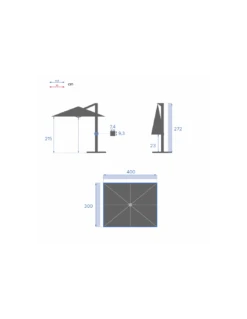 Parasol Déporté Éléa 3 X 4 M - Ardoise -Extérieur Meubles Magasin parasol deporte elea 3 x 4 m ardoise 6