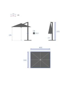 Parasol Déporté Éléa 3 X 4 M - Noisette / Tonka -Extérieur Meubles Magasin parasol deporte elea 3 x 4 m noisette tonka 8