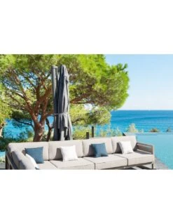 Parasol Déporté Eléa L.3 X P.4 M - Aluminium Et Toile Oléfine - Anthracite -Extérieur Meubles Magasin parasol deporte elea l3 x p4 m aluminium et toile olefine anthracite 1