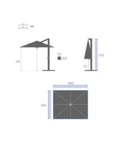 Parasol Déporté Eléa L.3 X P.4 M - Aluminium Et Toile Oléfine - Anthracite -Extérieur Meubles Magasin parasol deporte elea l3 x p4 m aluminium et toile olefine anthracite 9