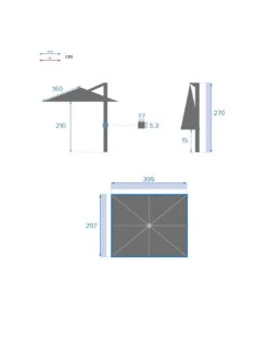 Parasol Déporté Équador 3x4 M - Bordeaux -Extérieur Meubles Magasin parasol deporte equador 3x4 m bordeaux 6