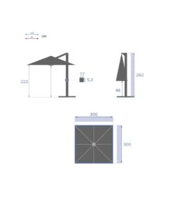 Parasol Déporté Équador Carré 3x3 M Olive -Extérieur Meubles Magasin parasol deporte equador carre 3x3 m olive 5