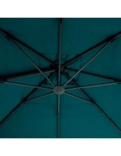 Parasol Déporté Hexagonal Éléa 3 X 4,2 M - Toile Polyester - Bleu Canard -Extérieur Meubles Magasin parasol deporte hexagonal elea 3 x 42 m toile polyester bleu canard 2