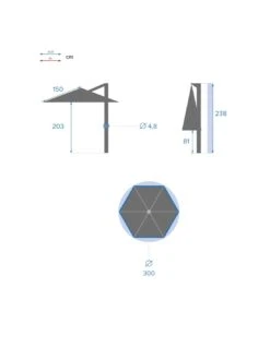 Parasol Déporté Janeiro Rond Ø3m - Aluminium Et Polyester -Extérieur Meubles Magasin parasol deporte janeiro rond o3m aluminium et polyester 7