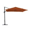 Parasol Déporté Roma 3 X 3 M - Aluminium Et Polyester - Inclinable Et Orientable - Grey / Paprika