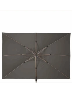 Parasol Déporté Soly 3 X 4 M Charbon - Mât Et Baleines Imprimés Effet Bois -Extérieur Meubles Magasin parasol deporte soly 3 x 4 m charbon mat et baleines imprimes effet bois 1 2