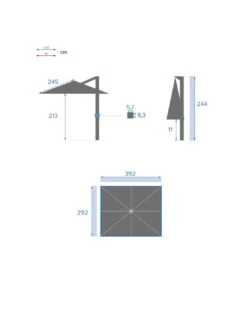 Parasol Déporté Soly 3 X 4 M Noisette - Mât Et Baleines Imprimés Effet Bois -Extérieur Meubles Magasin parasol deporte soly 3 x 4 m noisette mat et baleines imprimes effet bois 1 6