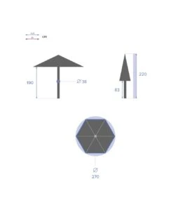 Parasol Droit Rond Soya Ø2.7m - Acier Et Polyester - Olive -Extérieur Meubles Magasin parasol droit rond soya o27m acier et polyester ardoise 4