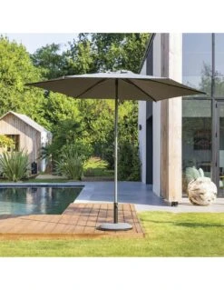 Parasol Droit Rond Soya Ø2.7m - Acier Et Polyester - Taupe -Extérieur Meubles Magasin parasol droit rond soya o27m acier et polyester taupe 4