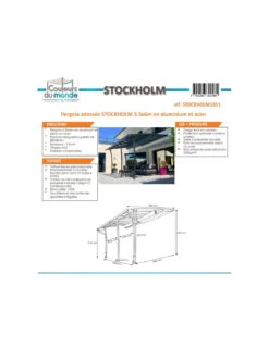 Pergola Adossée Stockholm 3.5 X 6 M - Polycarbonate, Acier, Aluminium 15 Pergola Adossée Stockholm 3.5 X 6 M - Polycarbonate, Acier, Aluminium -Extérieur Meubles Magasin pergola adossee stockholm 35 x 6 m polycarbonate acier aluminium 1 4