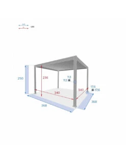 Pergola De Jardin Evora - L.3.60 X P.3.6 M - Aluminium Blanc -Extérieur Meubles Magasin pergola de jardin evora l360 x p6 m aluminium blanc 3
