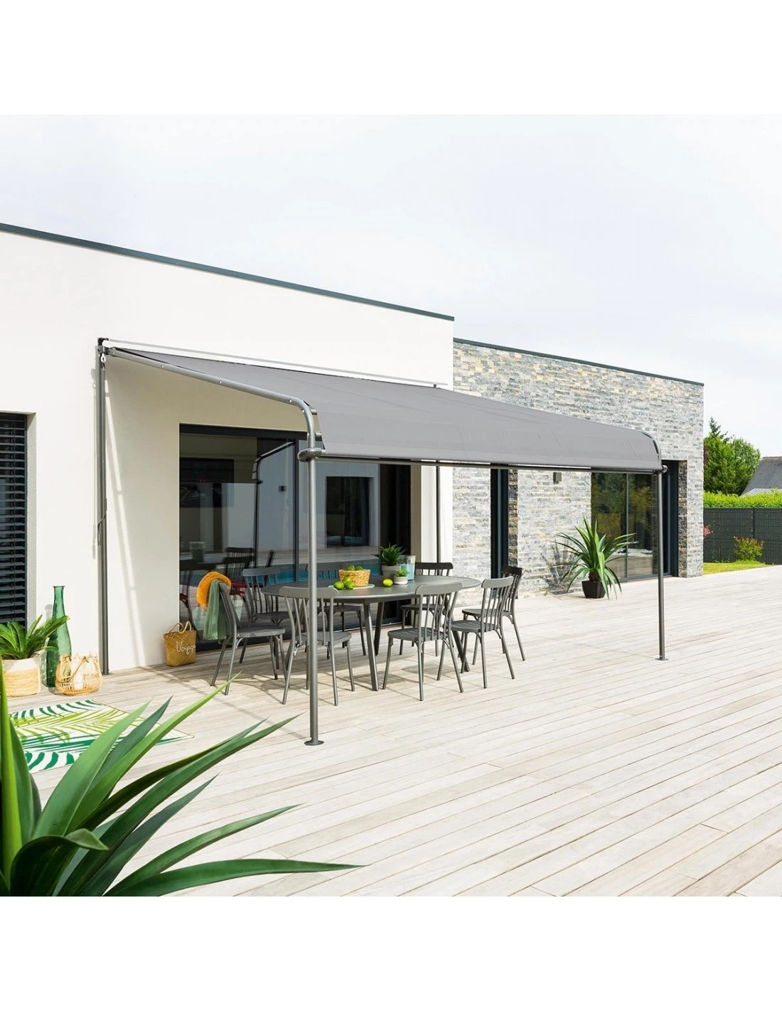 Pergola Store Madère Ardoise 3 X 4 M En Acier 1 Pergola Store Madère Ardoise 3 X 4 M En Acier