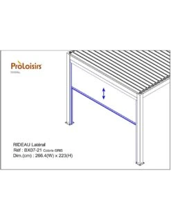 Rideau Store Pour Tonnelle Autoportée 3m Zéphir Eris Bioclim - Blanc / Perle -Extérieur Meubles Magasin rideau store pour tonnelle autoportee 3m zephir eris bioclim 2