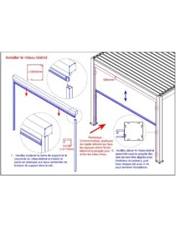 Rideau Store Pour Tonnelle Autoportée 3m Zéphir Eris Bioclim - Blanc / Perle -Extérieur Meubles Magasin rideau store pour tonnelle autoportee 3m zephir eris bioclim 3