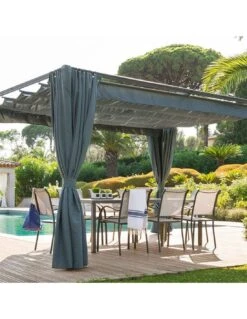 Rideaux Pour Tonnelle Palmeira Ardoise 3 X 4 M 7 Rideaux Pour Tonnelle Palmeira Ardoise 3 X 4 M -Extérieur Meubles Magasin rideaux pour tonnelle palmeira ardoise 3 x 4 m 2